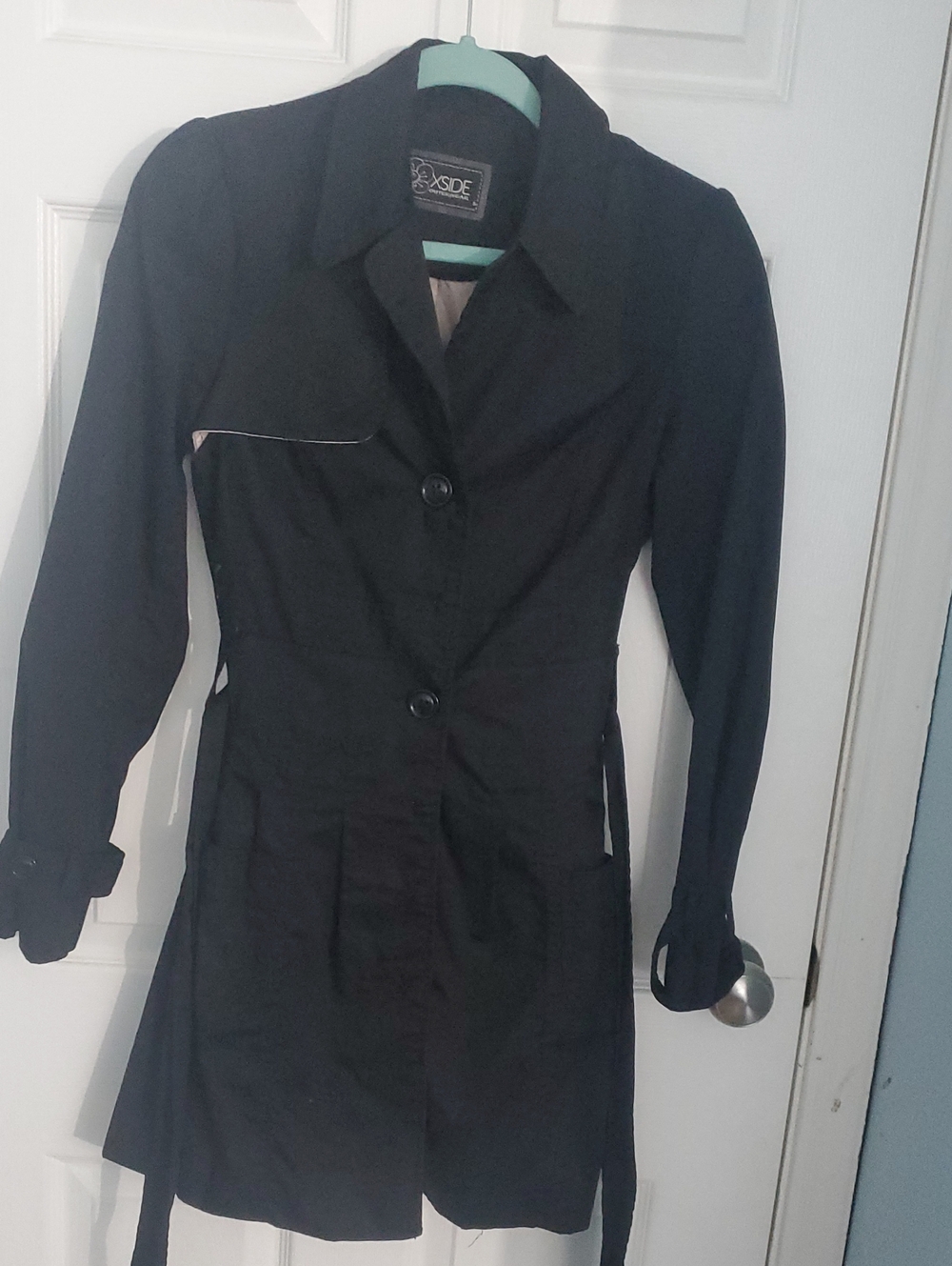 B SIDES Black Women's Trench Coat with Tailored Fit